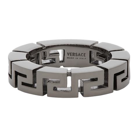 versace meander chunky ring|Versace jewelry for men.